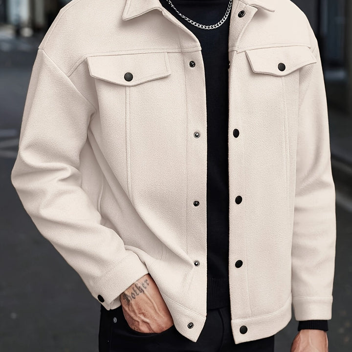 LAURENT MONACO | TEXTURED BUTTON-UP JACKET FOR MEN