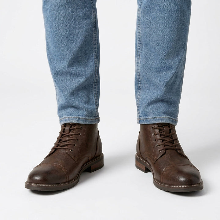 Men's Faux Leather Chukka Boots