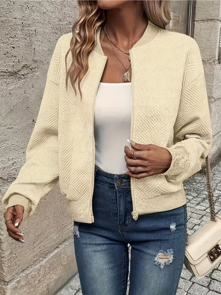 Priya - Elegant Textured Zip Jacket