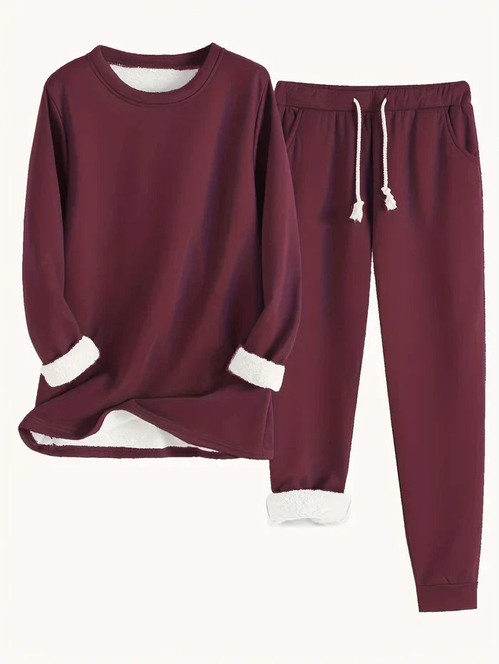 Solid Thermal Set Two Warm Pieces for Women, view 7 - Elena Harper