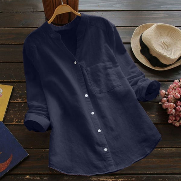 Women's Effortless Long Sleeve Blouse - Versatile & Chic Top