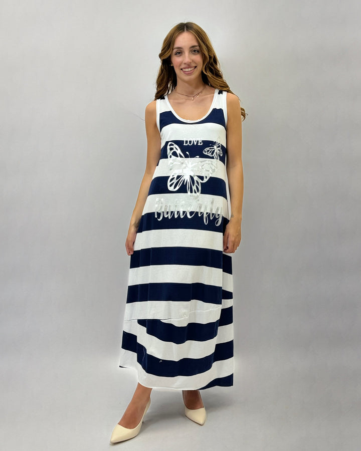 Ximena™  |  Long Sleeveless Striped Size