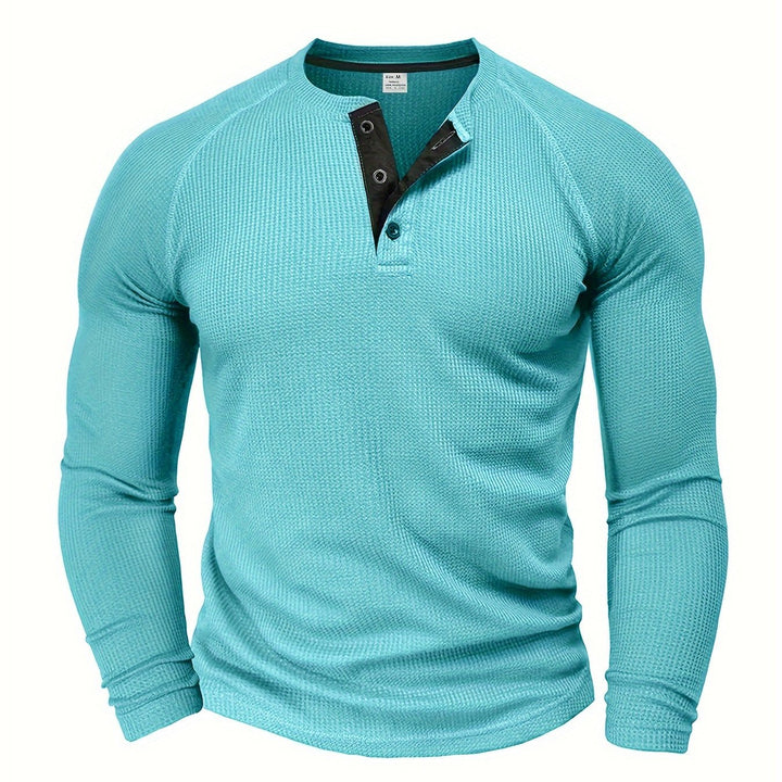 LAURENT MONACO | TEXTURED HENLEY T-SHIRT FOR MEN