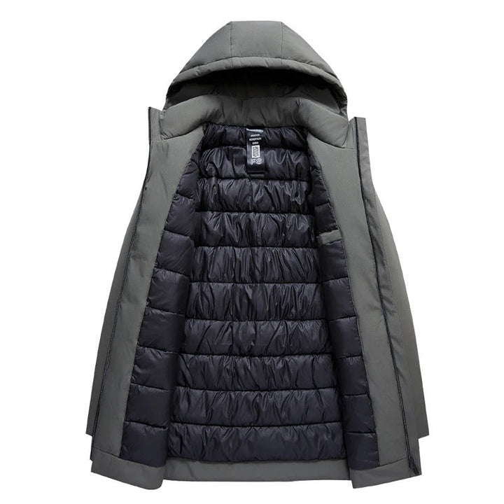 Mid-Length Hooded Parka for Men – Warm Winter Coat