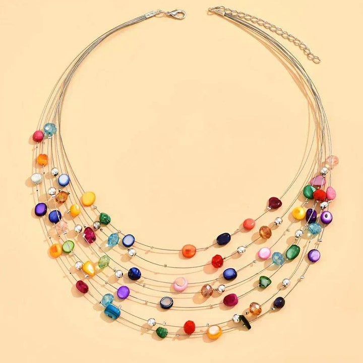 Norheen™ Bohemian Pearl Necklace by Emma & Rose Cape Town featuring layered pearl strands with bohemian-style design