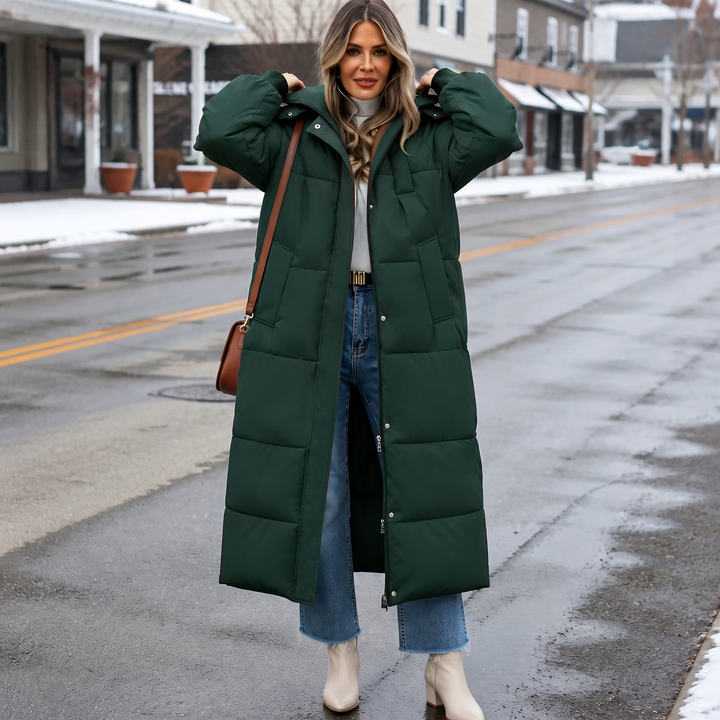 Elise | Long and Elegant Women's Puffer Jacket with Hood