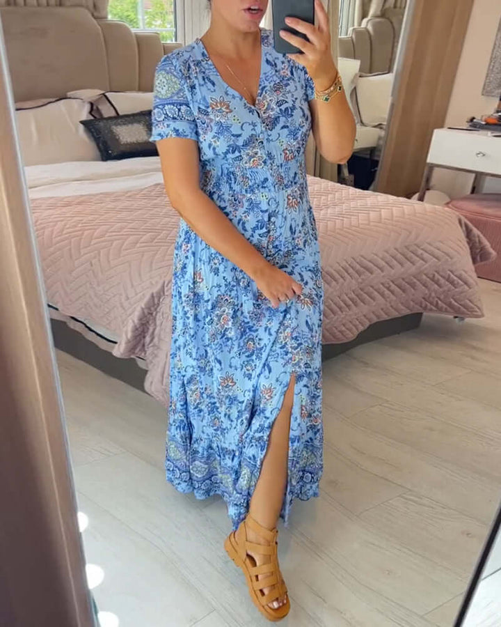 Women's Floral Boho Maxi Dress, view 8 - Elena Harper
