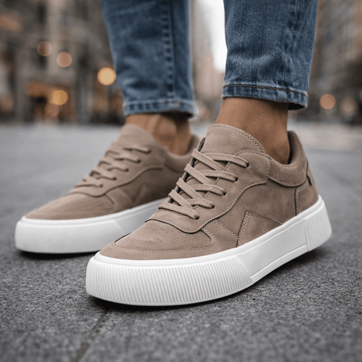 Aurelio Multicolored Suede Sneakers, view 7 - Elena Harper