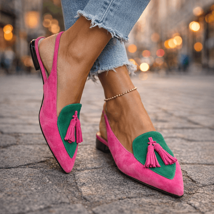 Eliza™ | Elegant Slingback Sandals with Tassels