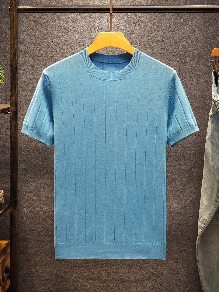 LAURENT MONACO | STRIPED MESH T-SHIRT FOR MEN