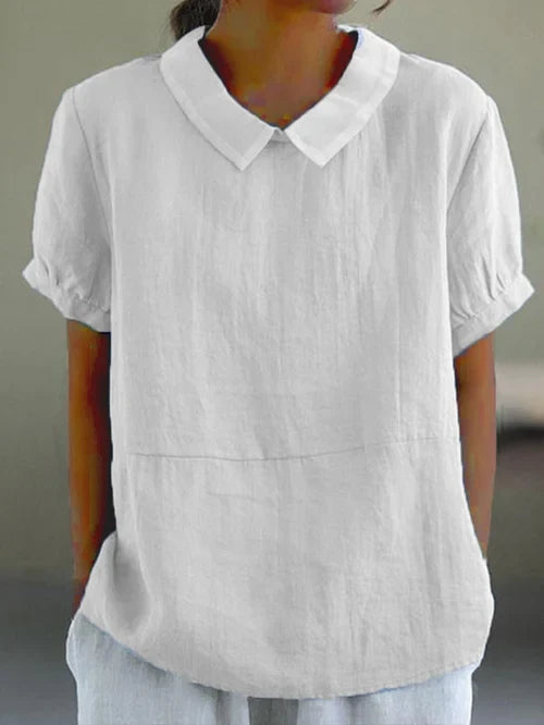 Avaya - Cotton Blouse with Short Sleeves