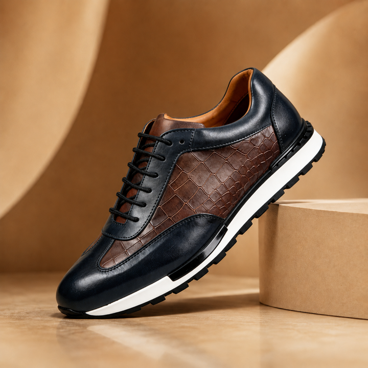 Men's Textured Leather Sneakers with Elegant Laces