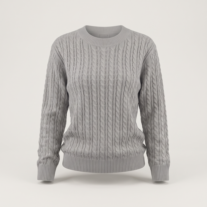 Christina | Soft and Timeless Women's Knit Sweater with Cable Pattern