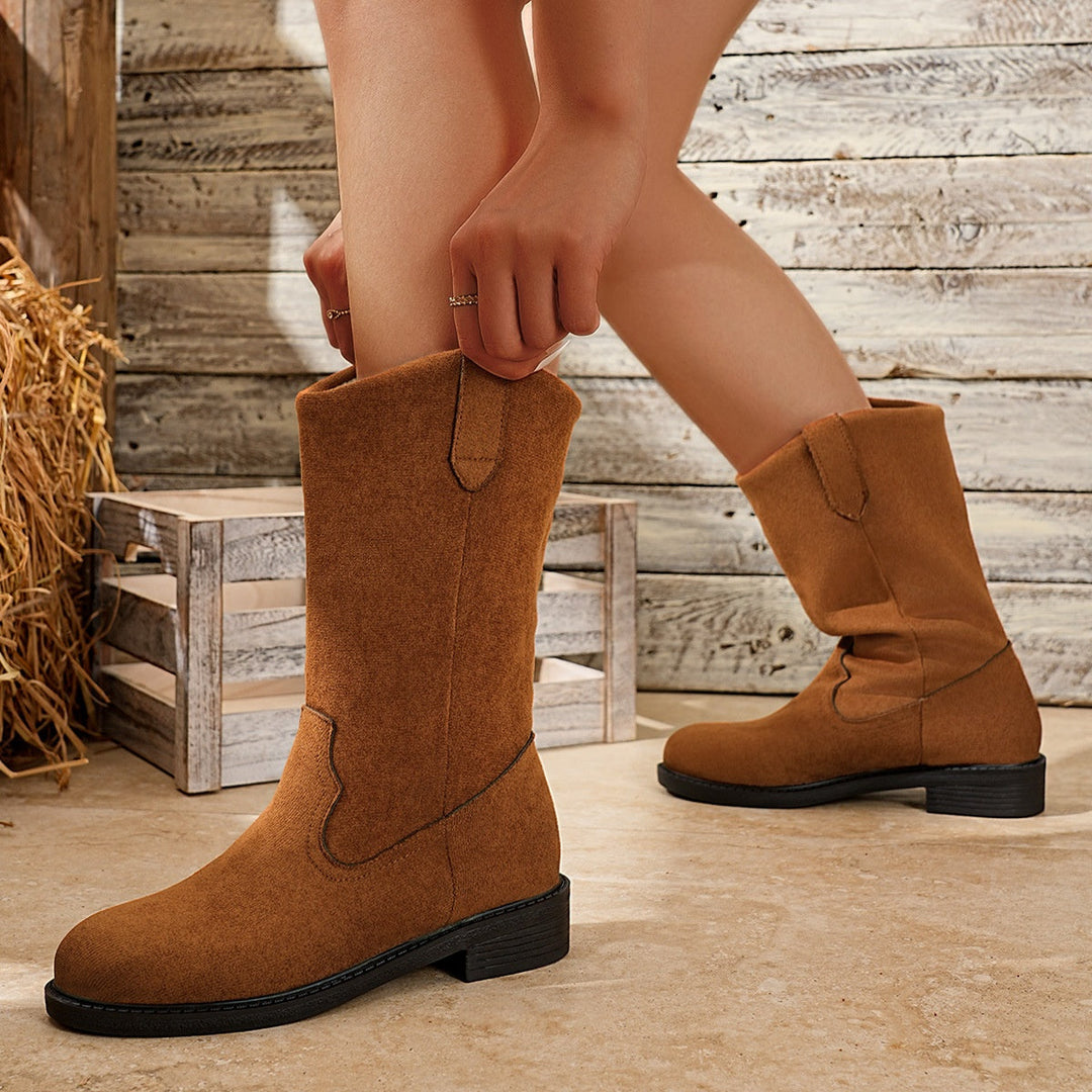 Women's Suede Effect Boots - Naleen