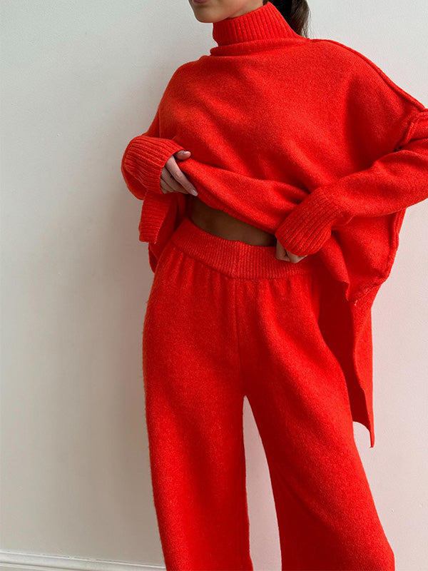 Sharon Trendy Loose Sweater and Pants Two-Piece Set - Elena Harper