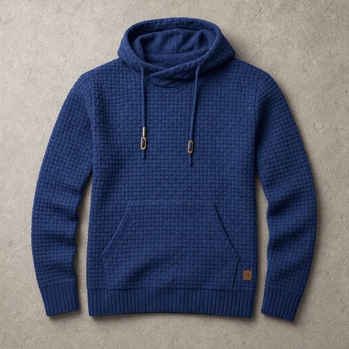 Cortina Waffle-Knit Cowl-Neck Pullover Hoodie
