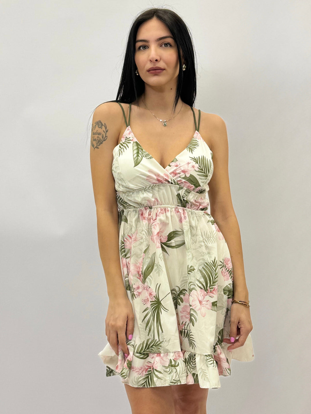Carien™  |  Dress Crossed Straps Print