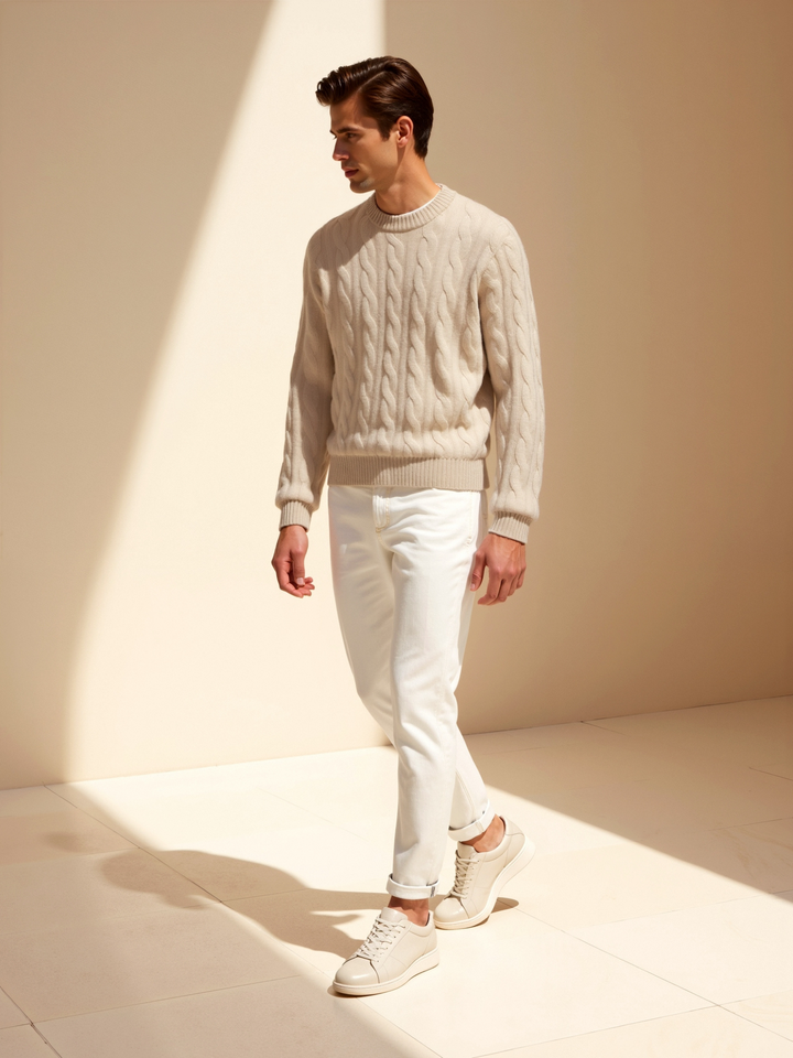 Emma & Rose cashmere cable knit sweater — premium winter jumper