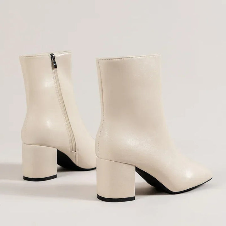 Women's Ankle Boots Minimalist Stable Heel with Zipper