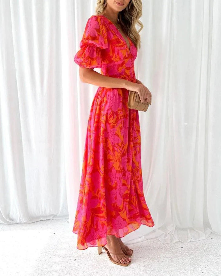 Derana Rot Pink Maxi Dress, view 2 - Elena Harper