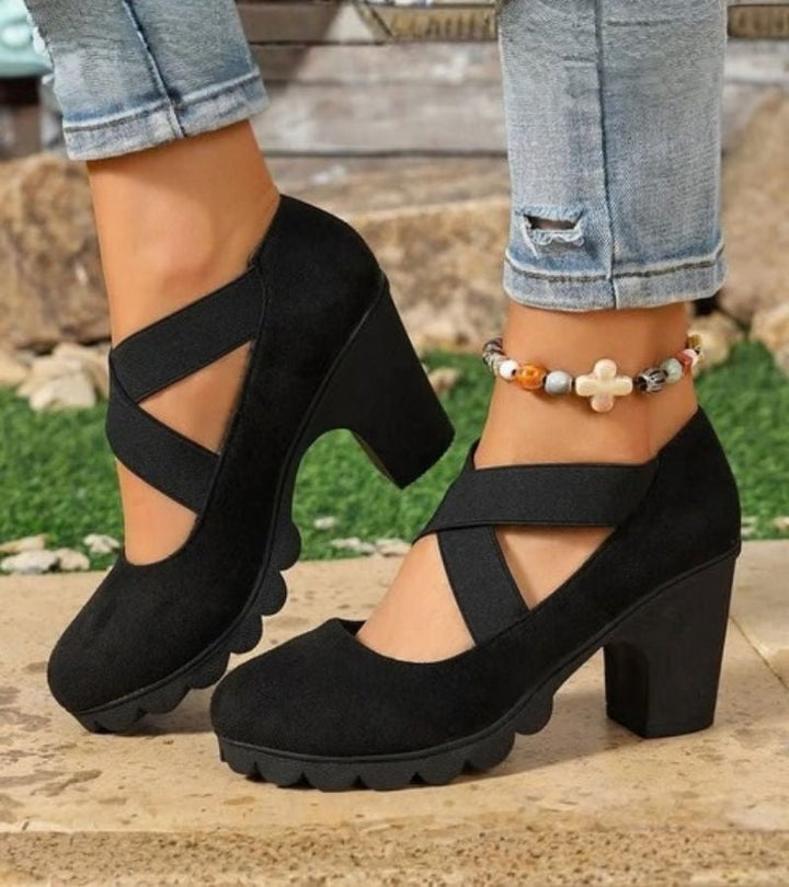 Mary Jane | Heeled Shoes with Elastic Straps