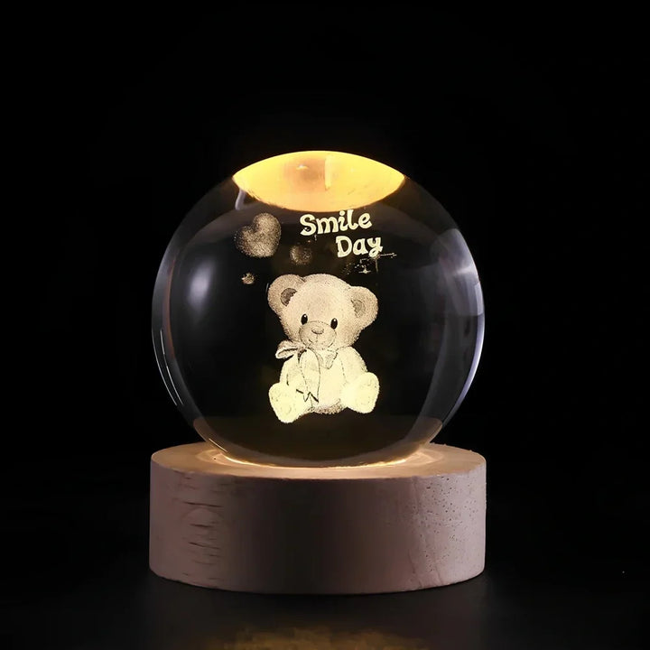 Glowing Crystal Ball with 3D Engraving Night Light