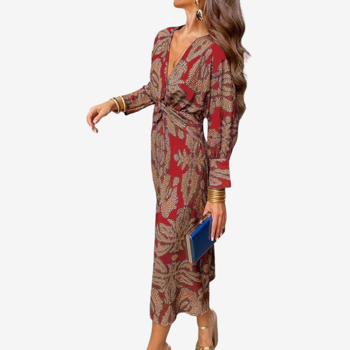 Doriane Midi Wrap Dress - Elena Harper