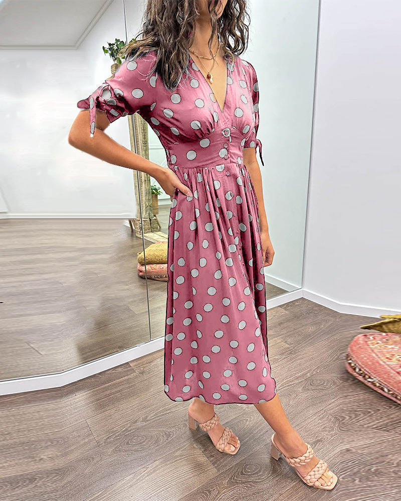 Monique™  |  Elegant Polka Dot Dress