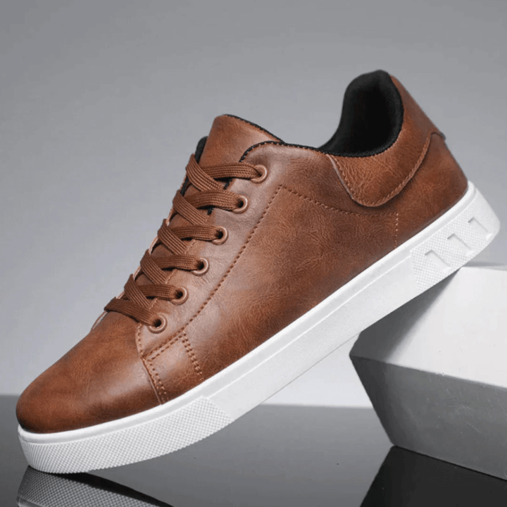 Ludion Leather Sneakers with Classic Lace Design - Elena Harper