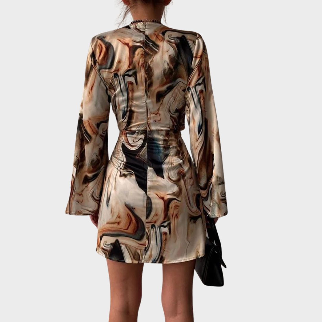 Bianca - Dress with Abstract Marble Print