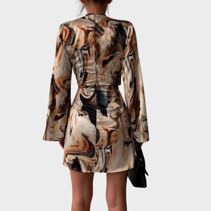 Bianca - Dress with Abstract Marble Print