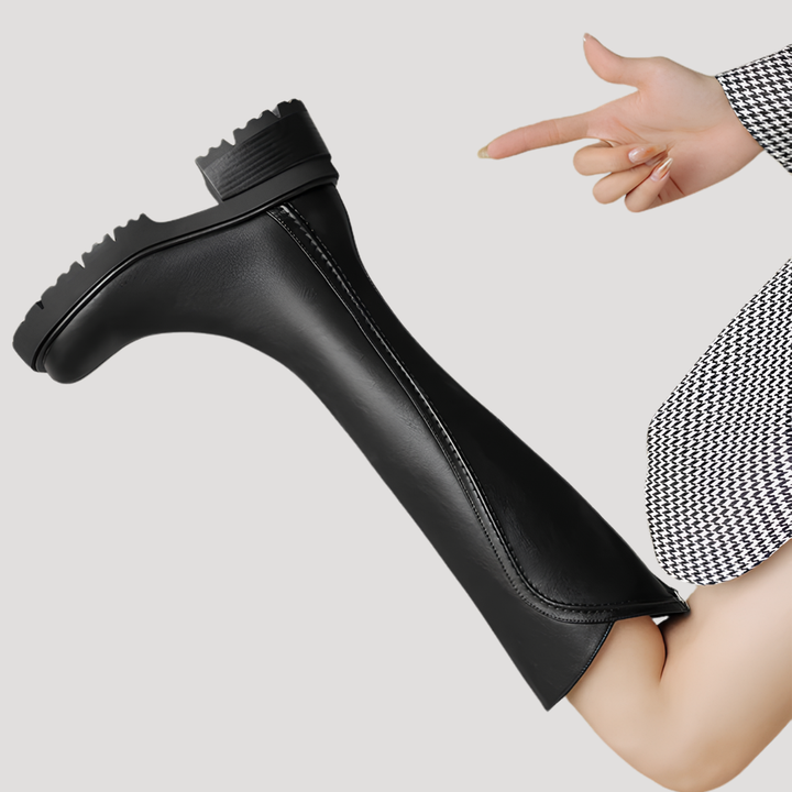 Women's High Boots with Thick Square Heel
