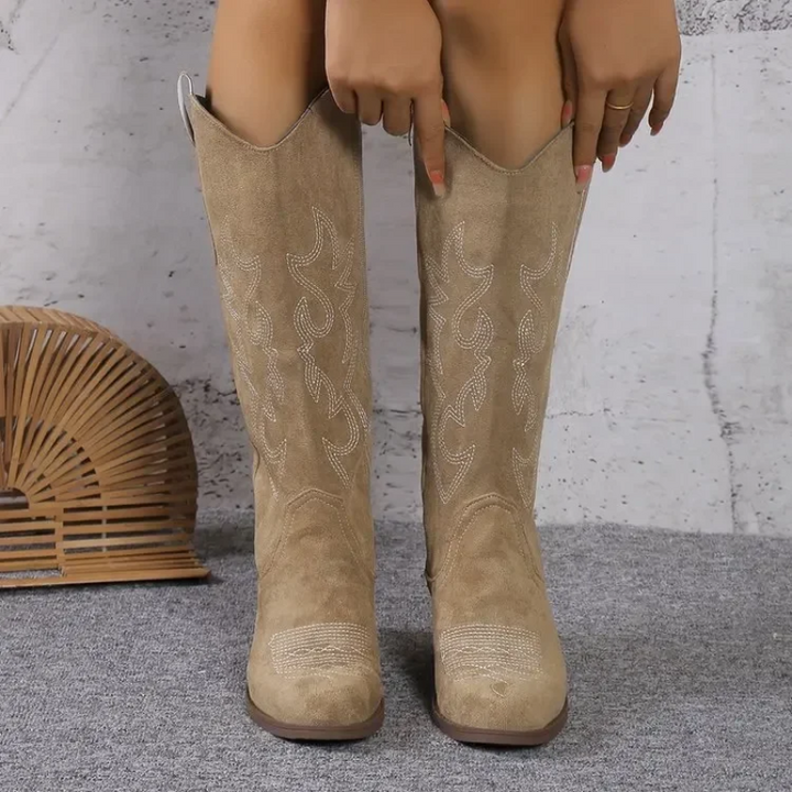 Classic Mid-Calf Cowboy Boots for Women - Elena Harper