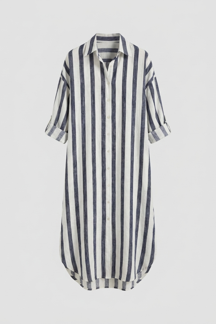 Women's Striped Shirt Dress | Maxi