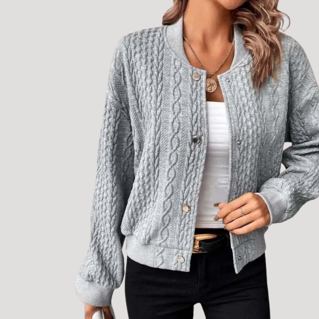 Women's Buttoned Cable Knit Cardigan