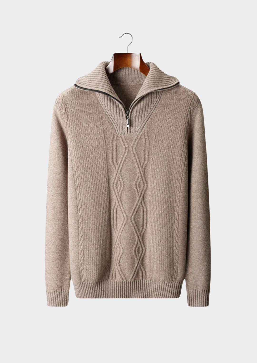 Emma & Rose wool quarter-zip sweater — premium knitwear