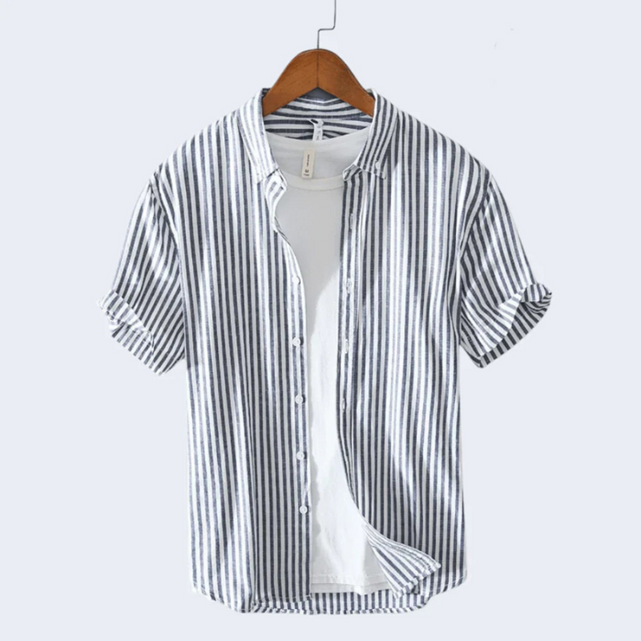 Short Sleeve Button-Up Shirt for Men - Stripes