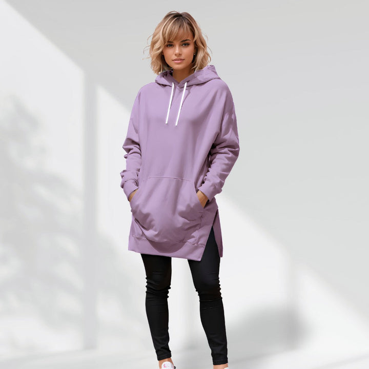 Oversized Hoodie Dress with Soft Brushed Lining - Elena Harper