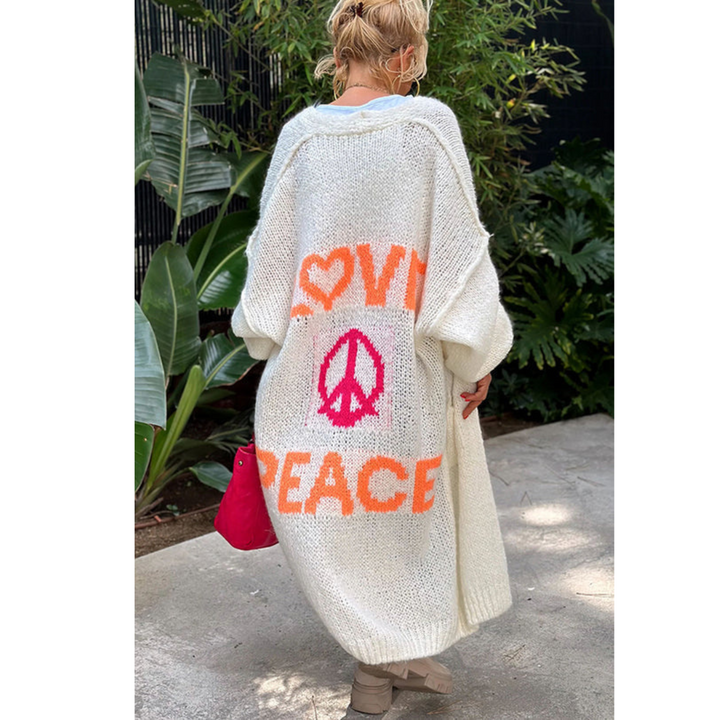 Women's Hippie Vibe Peace Cardigan - Express Your Style & Love
