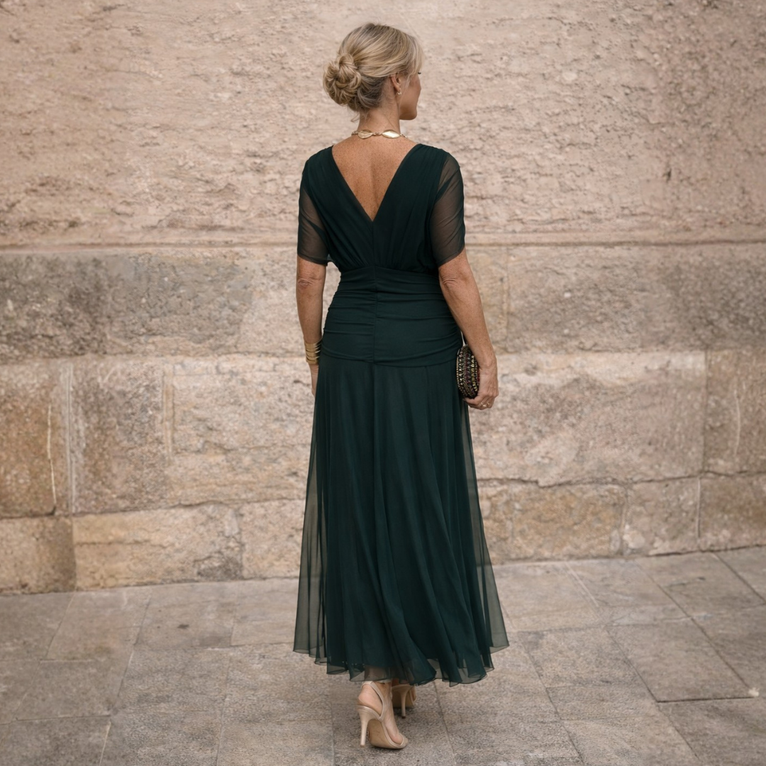 Mikaela™ | Belly-Camouflaging Off-Shoulder Maxi Dress