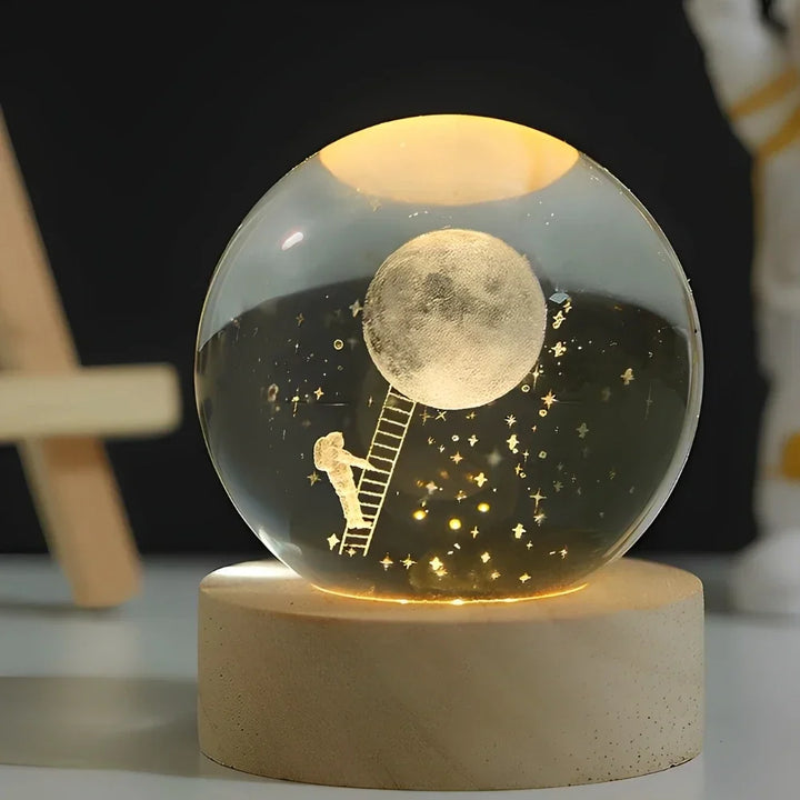Glowing Crystal Ball with 3D Engraving Night Light