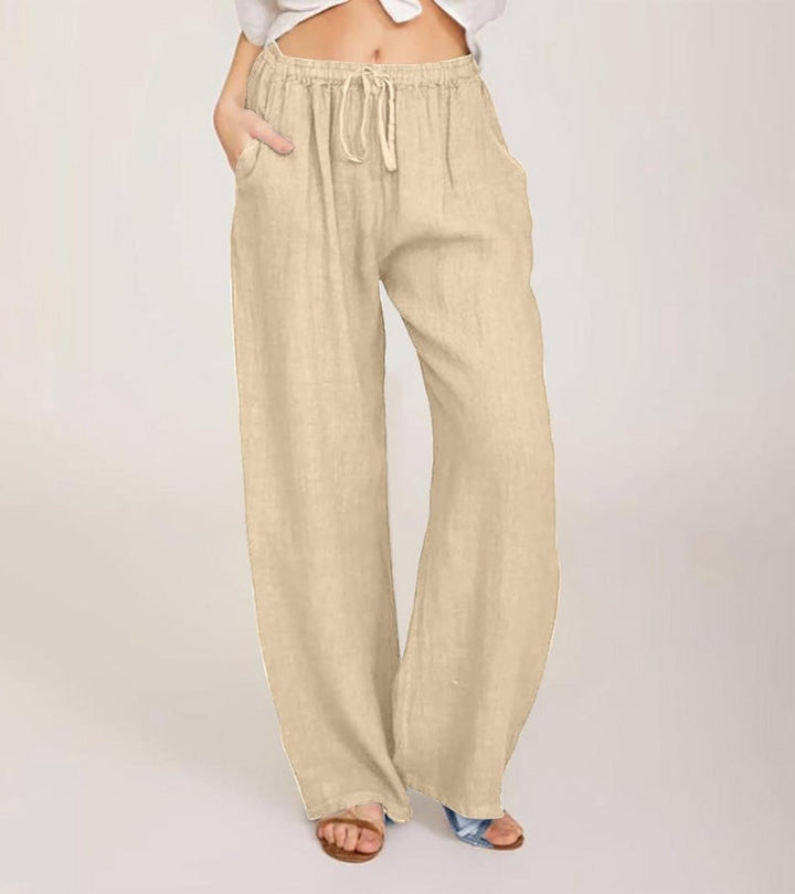 Casual Wide-Leg Cotton Pants for Women Lightweight High-Waisted Summer Pants, view 8 - Elena Harper