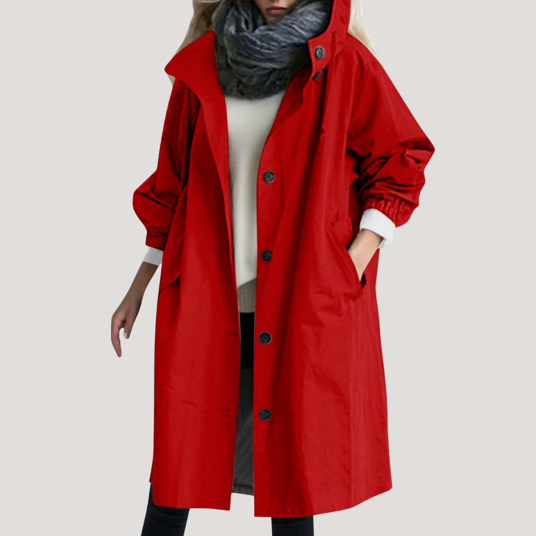 Women's Hooded Button-Up Coat