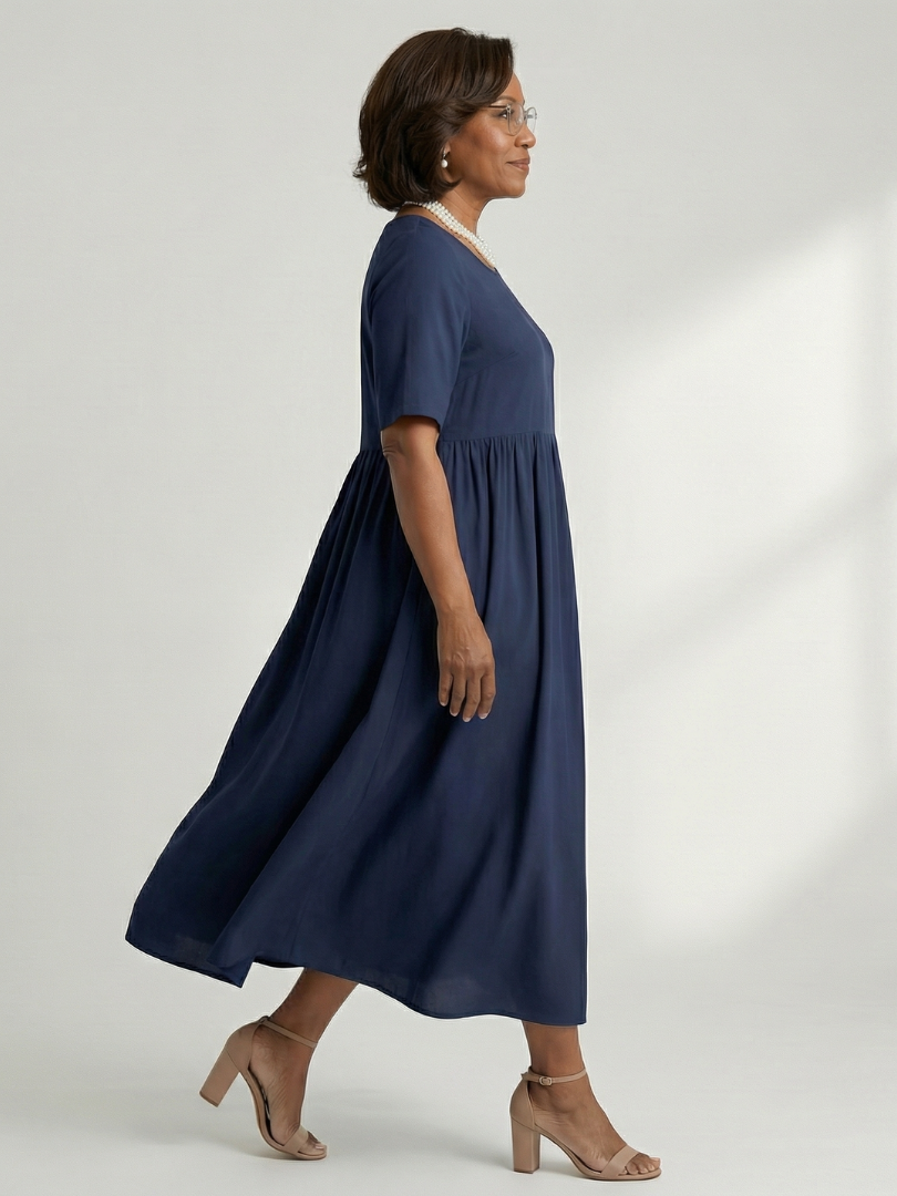 Ciren Simple Gather Midi Dress - Elena Harper