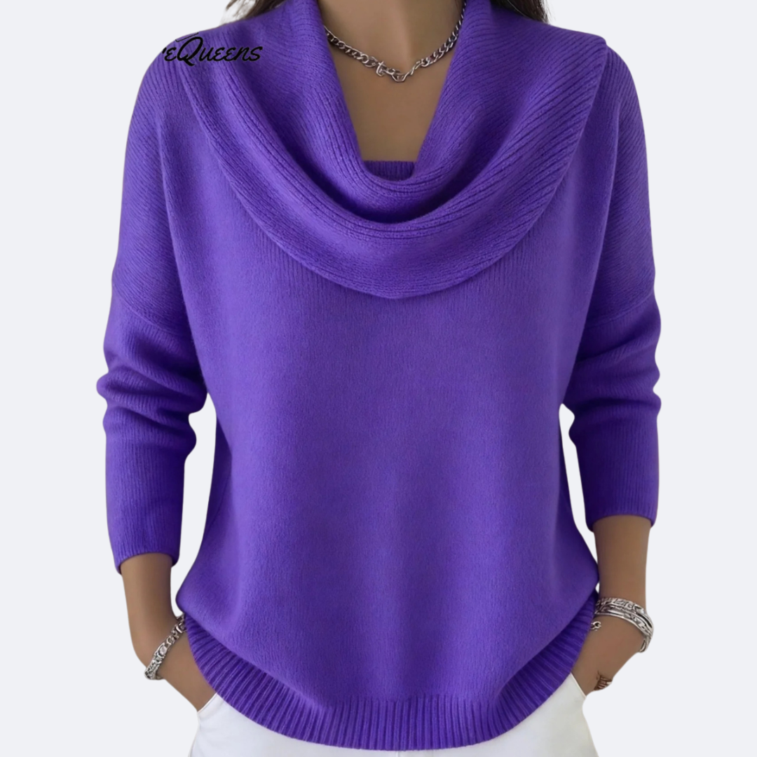GIULIA Cozy Sweater with Ruffled Collar, view 9 - Elena Harper