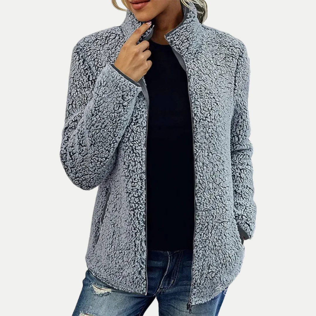 Women's Zip-Up Jacket with Textured Pattern