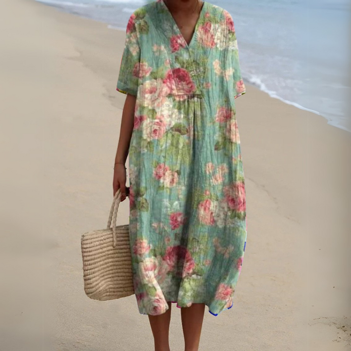 Isabella Breezy Floral Dress, view 7 - Elena Harper