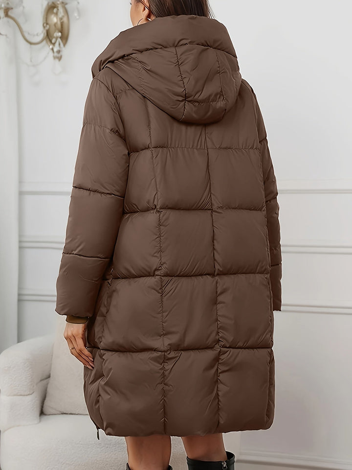 Long Hooded Down Jacket for Women – Lightweight and Warm Winter Style