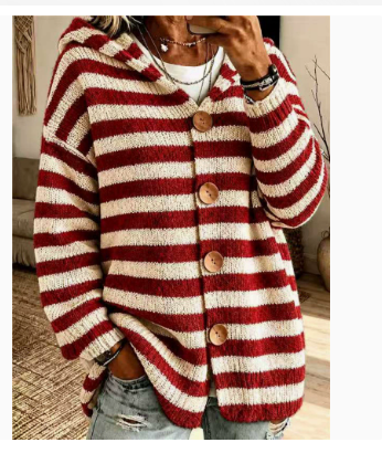 Women's Striped Knit Sweater Casual and Modern - Elena Harper