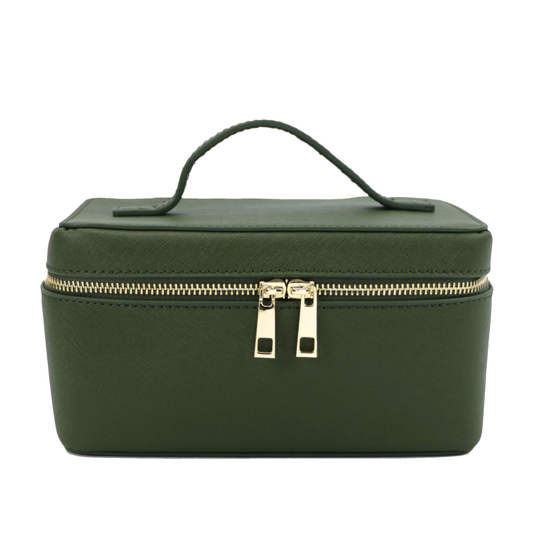 Travel Toiletry Bag in Split Leather – Portable Genuine Leather Toiletry Bag